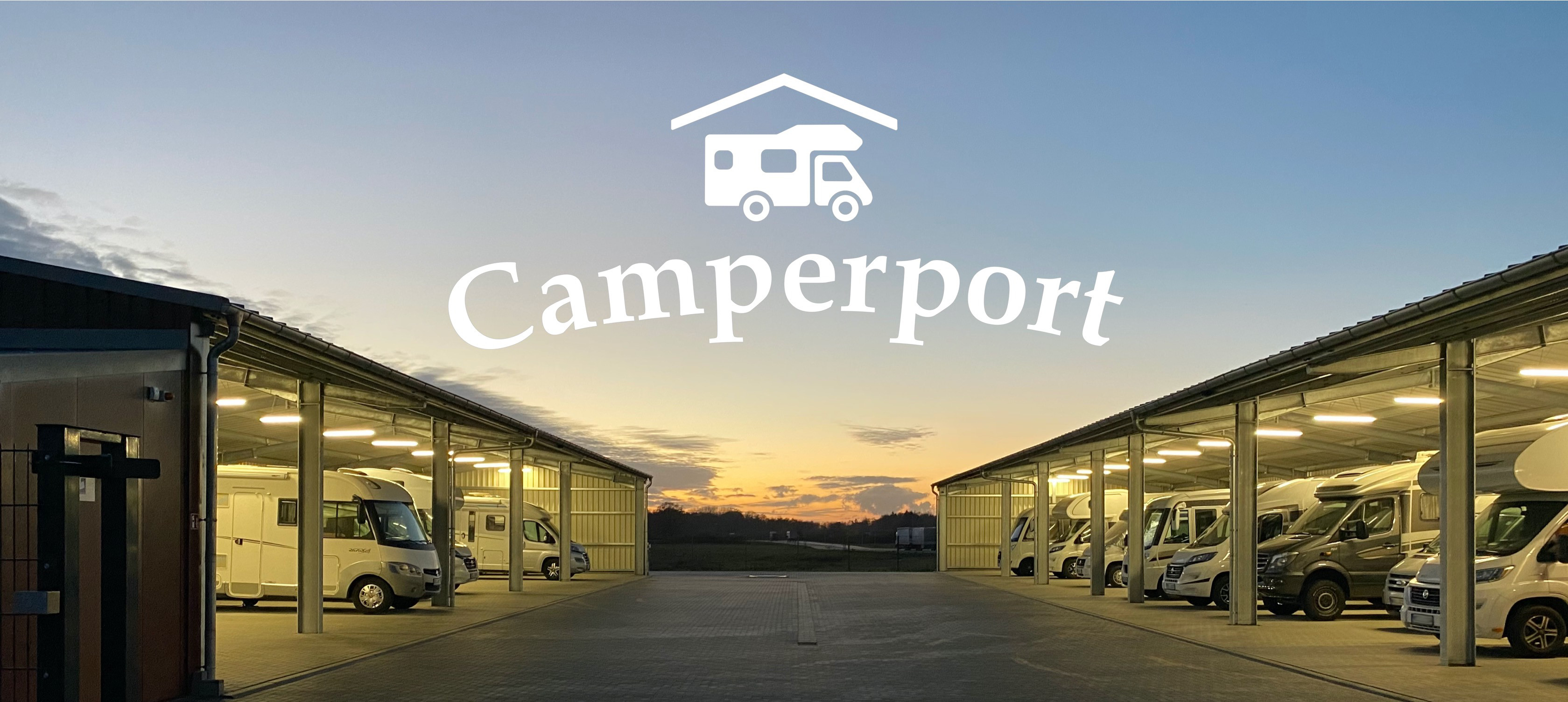 Logo und Sonnenuntergang