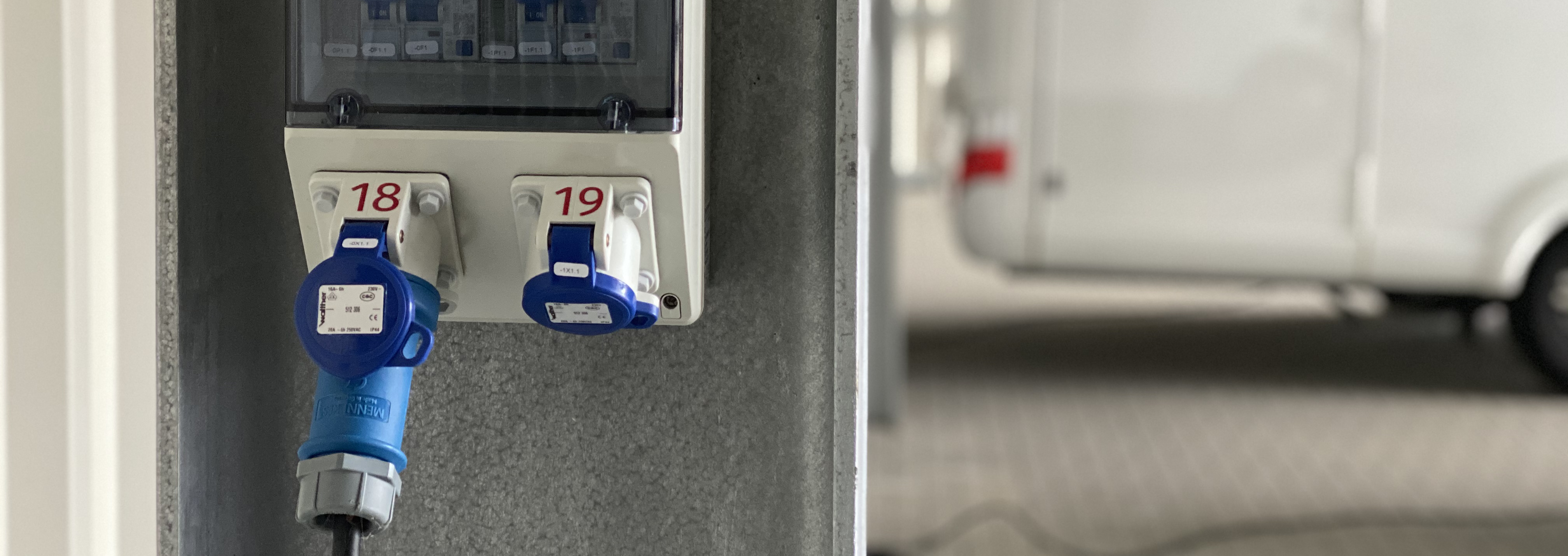 Stromanschluss im Camperport